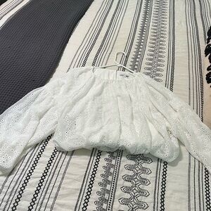 Gianni Bini White Eyelet Blouse
